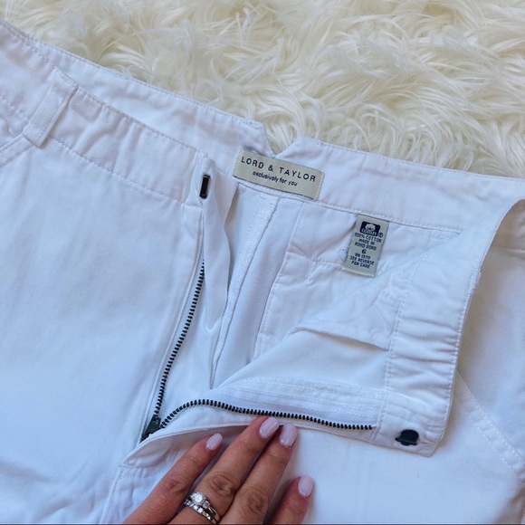 Vintage Lord & Taylor | White Wide Leg Crops - Picture 2 of 6